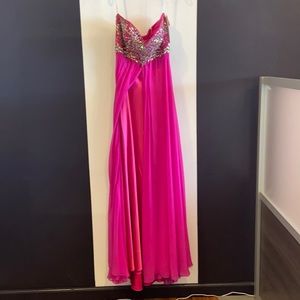 Fuchsia Tony Bowls Prom Dress